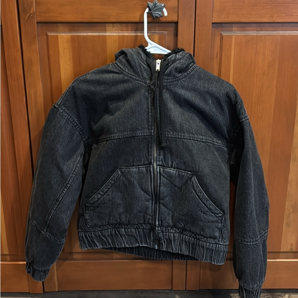 American Eagle Outfitters Black Jean Jacket Classic Fit